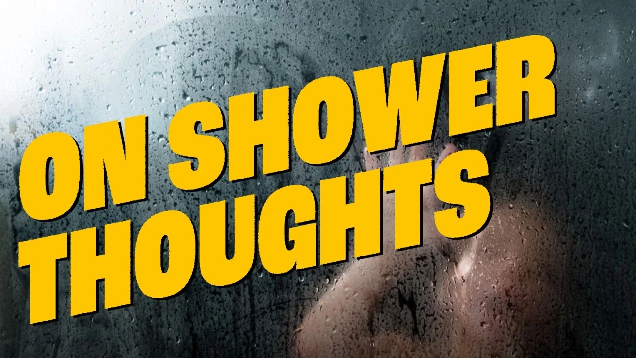 On Shower Thoughts: a hand against a steamy shower door